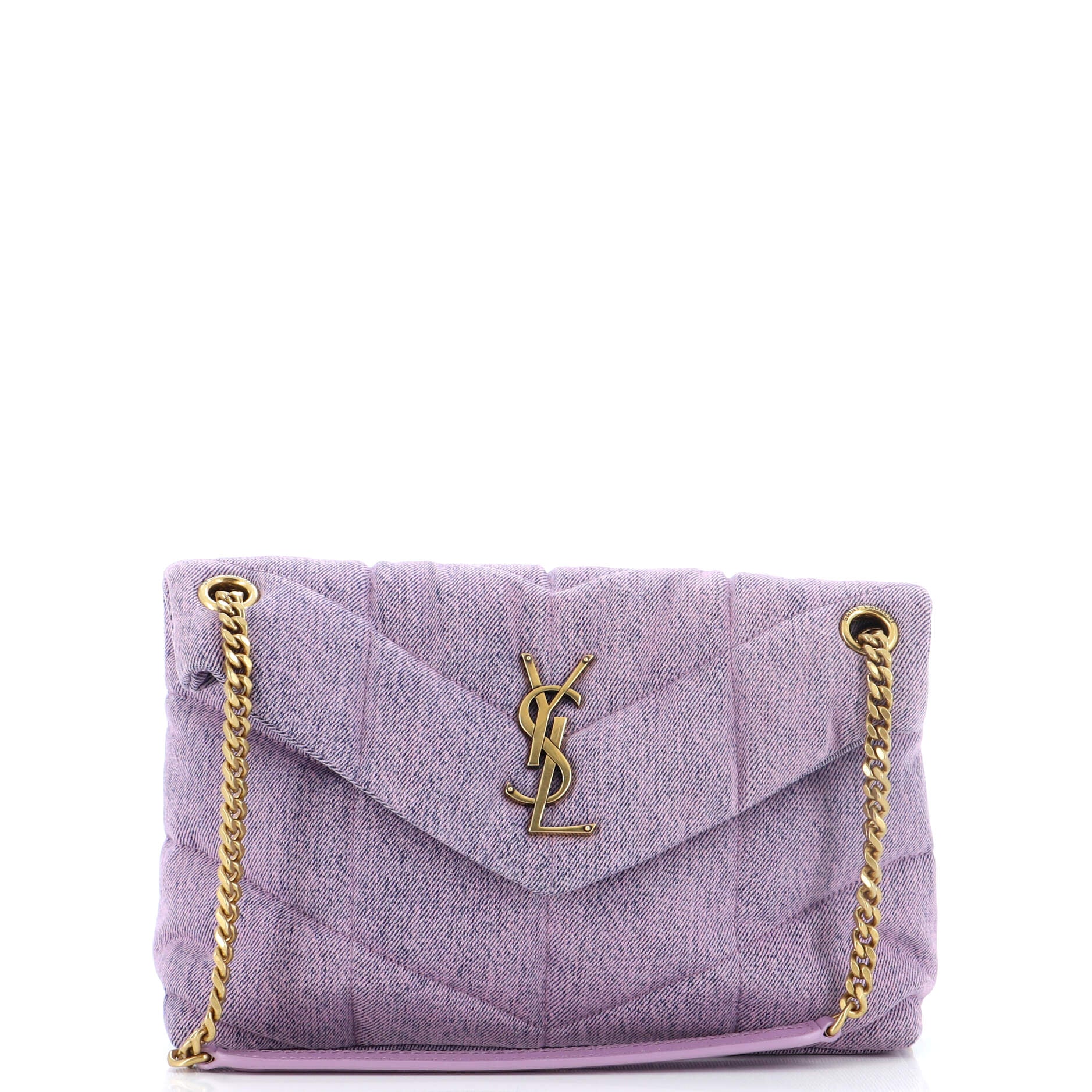 YSL Saint Laurent Luxury Trending Loulou Puffer Shoulder Bag Denim Quilted Small Denim Small 5