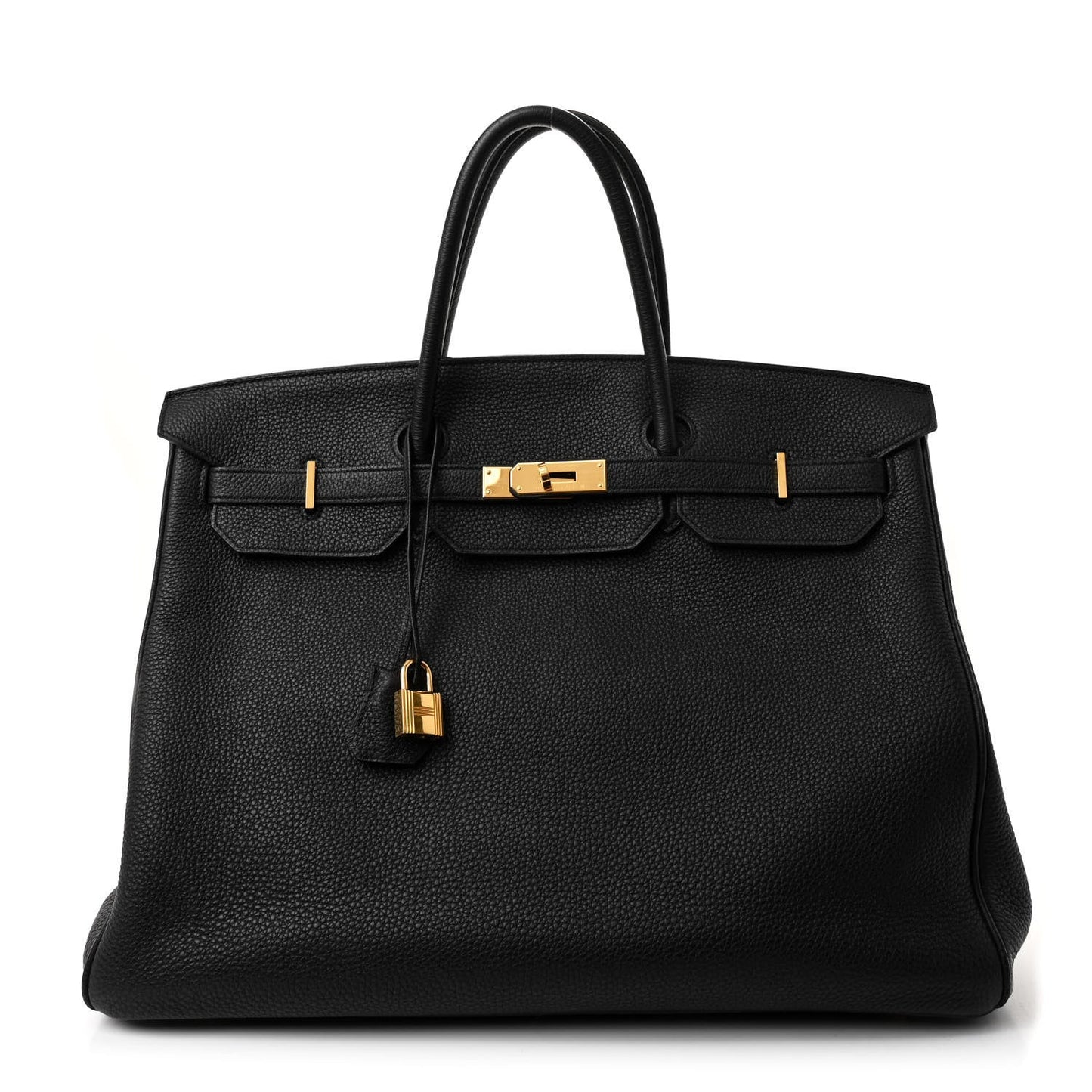 Hermes Togo Birkin Handbag Black Travel Bag 40 Black 1753052