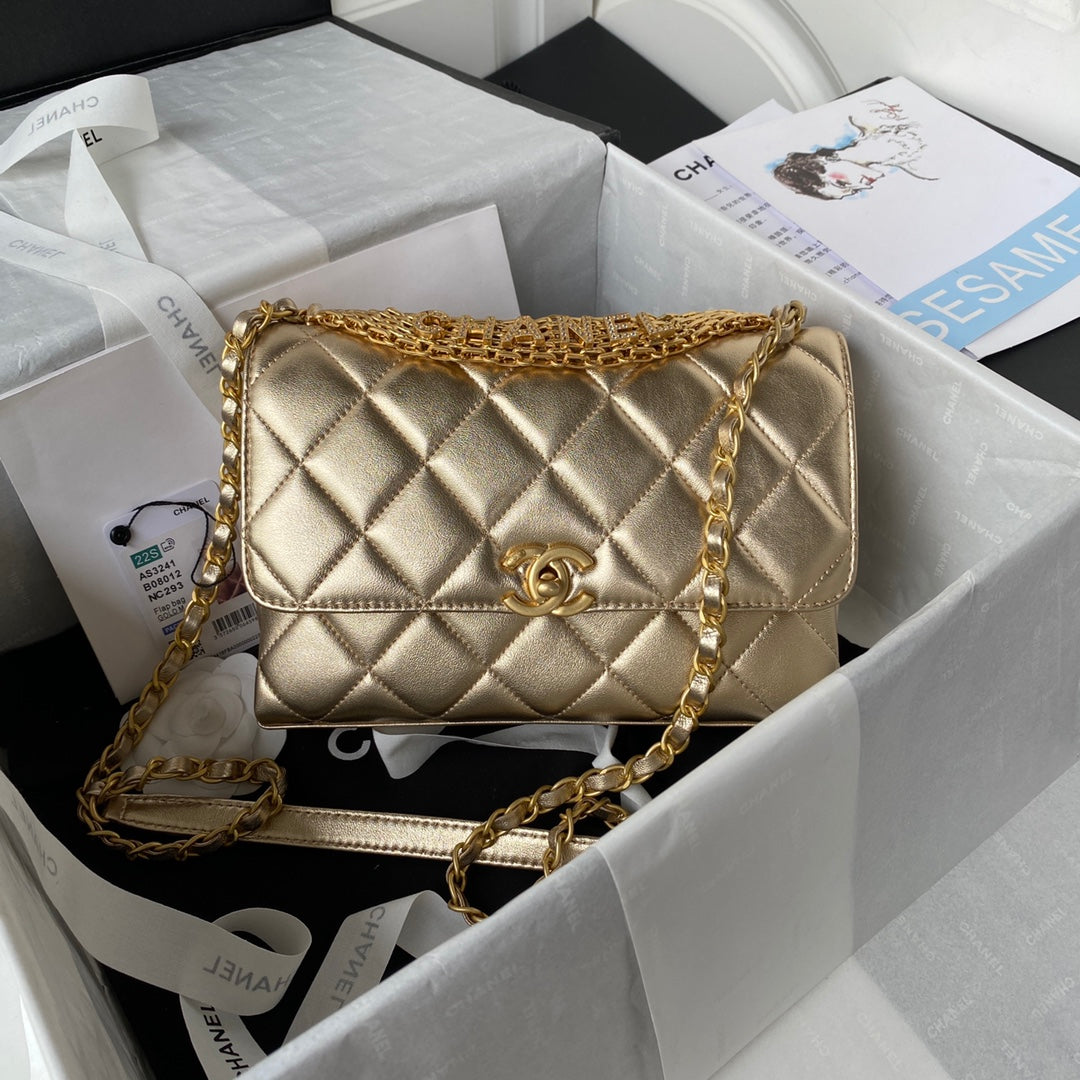 CHLFlap 15cm 6in Gold Small Handbag