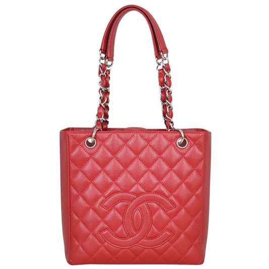 Chanel Petite Shopping Tote Red Tote Bag