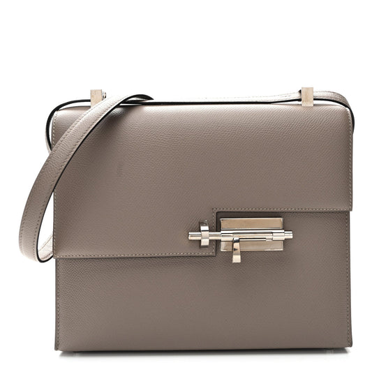 Hermes Epsom Verrou Gris Asphalte Handbag Travel Bag