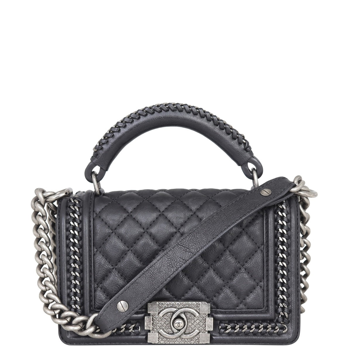 Chanel Boy Paris-Rome Top Handle Small Chain Handbag