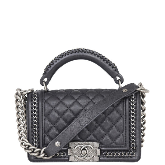 Chanel Boy Paris-Rome Top Handle Small Chain Handbag