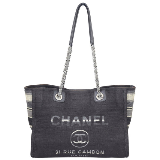 Chanel Deauville Tote Black Small Tote Bag