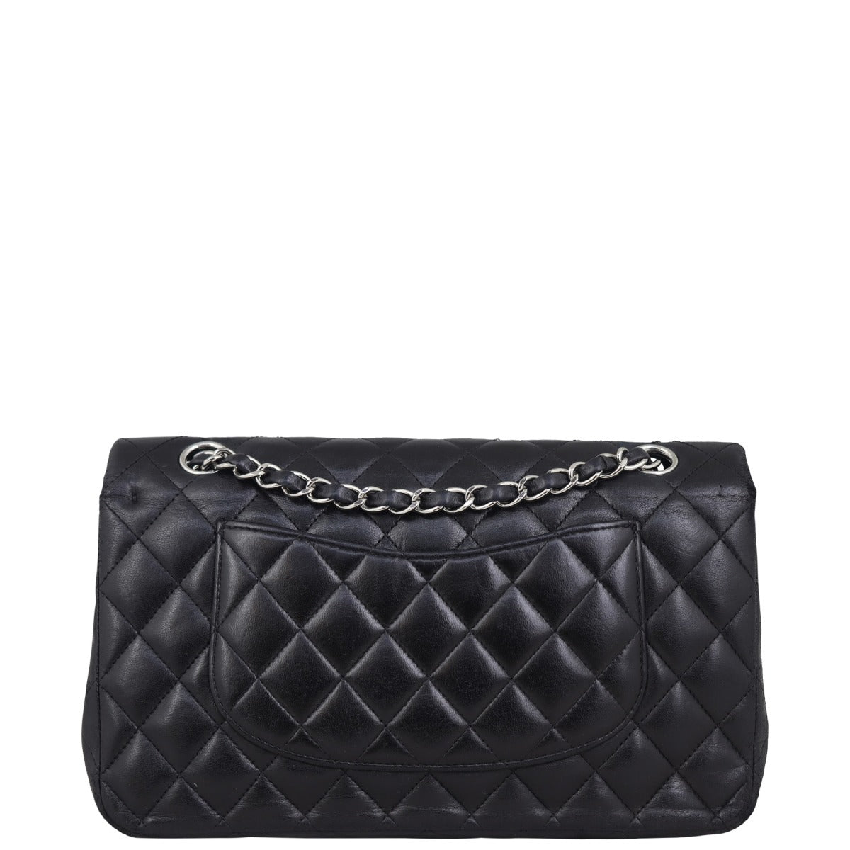 Chanel Classic Double 13 Series Hardware Handbag Silver Medium