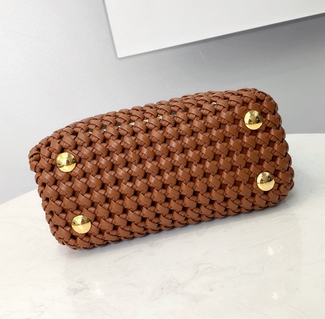 Top QualityTop Quality Peekaboo Braided Brown Mini Bag