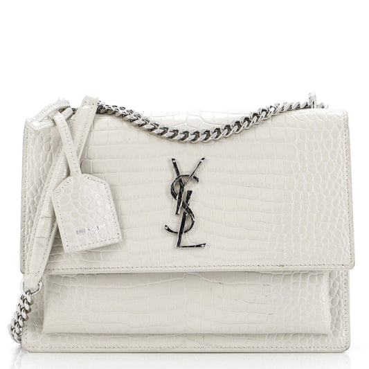 YSL Saint Laurent Saint Laurent Trending Sunset Crossbody Bag Crocodile Leather Medium