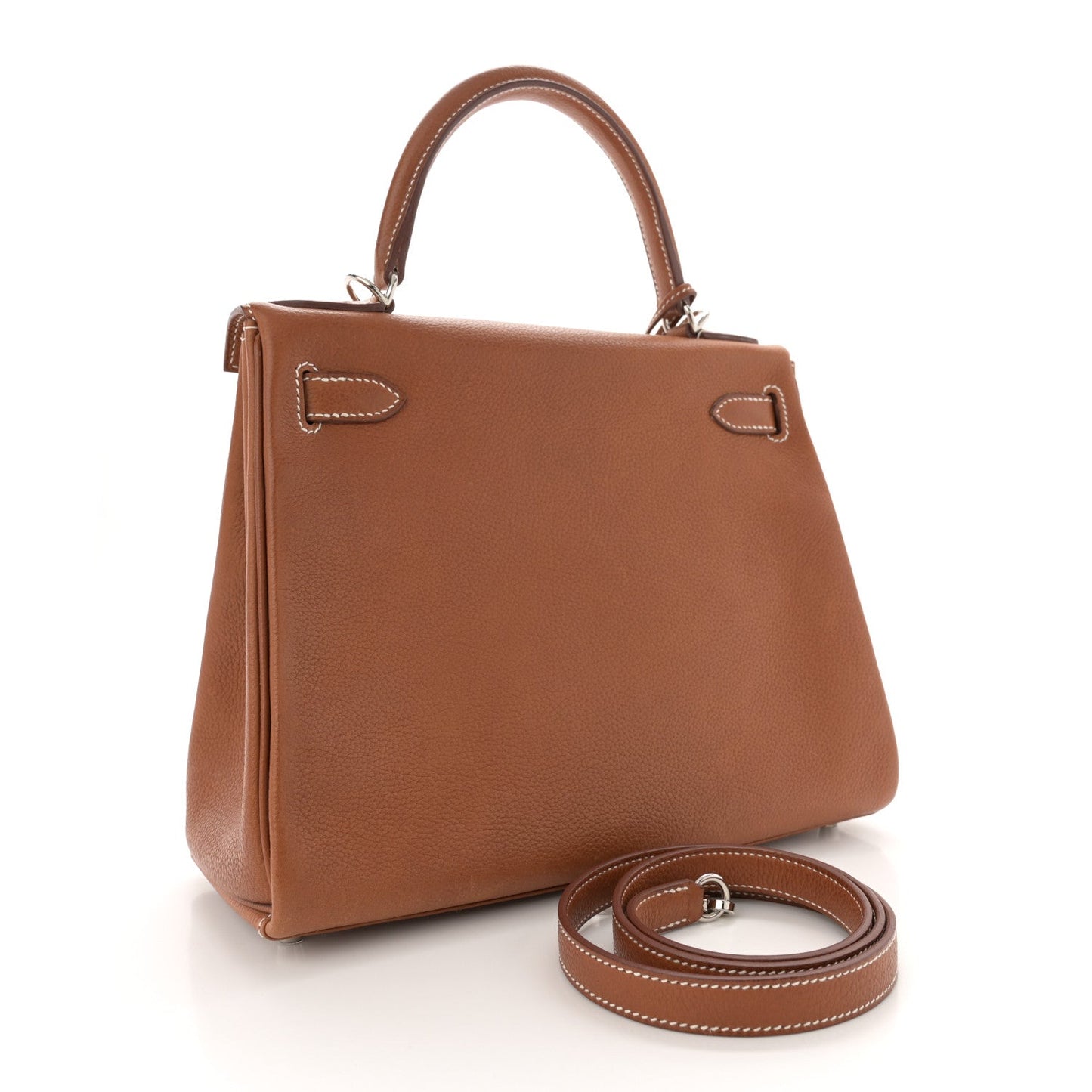 Hermes Barenia Faubourg Kelly Retourne Fauve Handbag Travel Bag