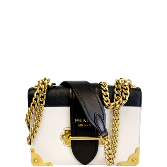 Prada Cahier Shoulder Bag Leather White
