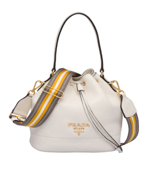 Prada Prada Leather Bucket Bag White