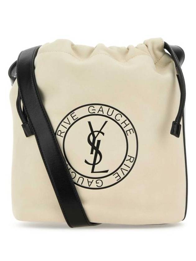 YSL Saint Laurent Luxury Trending Rive Gauche Laced Bag Leather Cream Bucket Bucket Bag