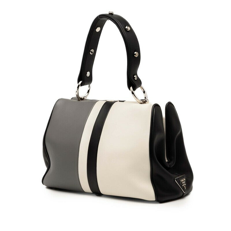 Prada Byadera Frame Handbag Leather Travel Bag