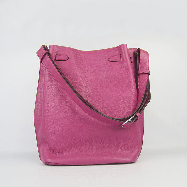 Hermes Luxury Nappa Shoulder Bag Peach Leather Silver