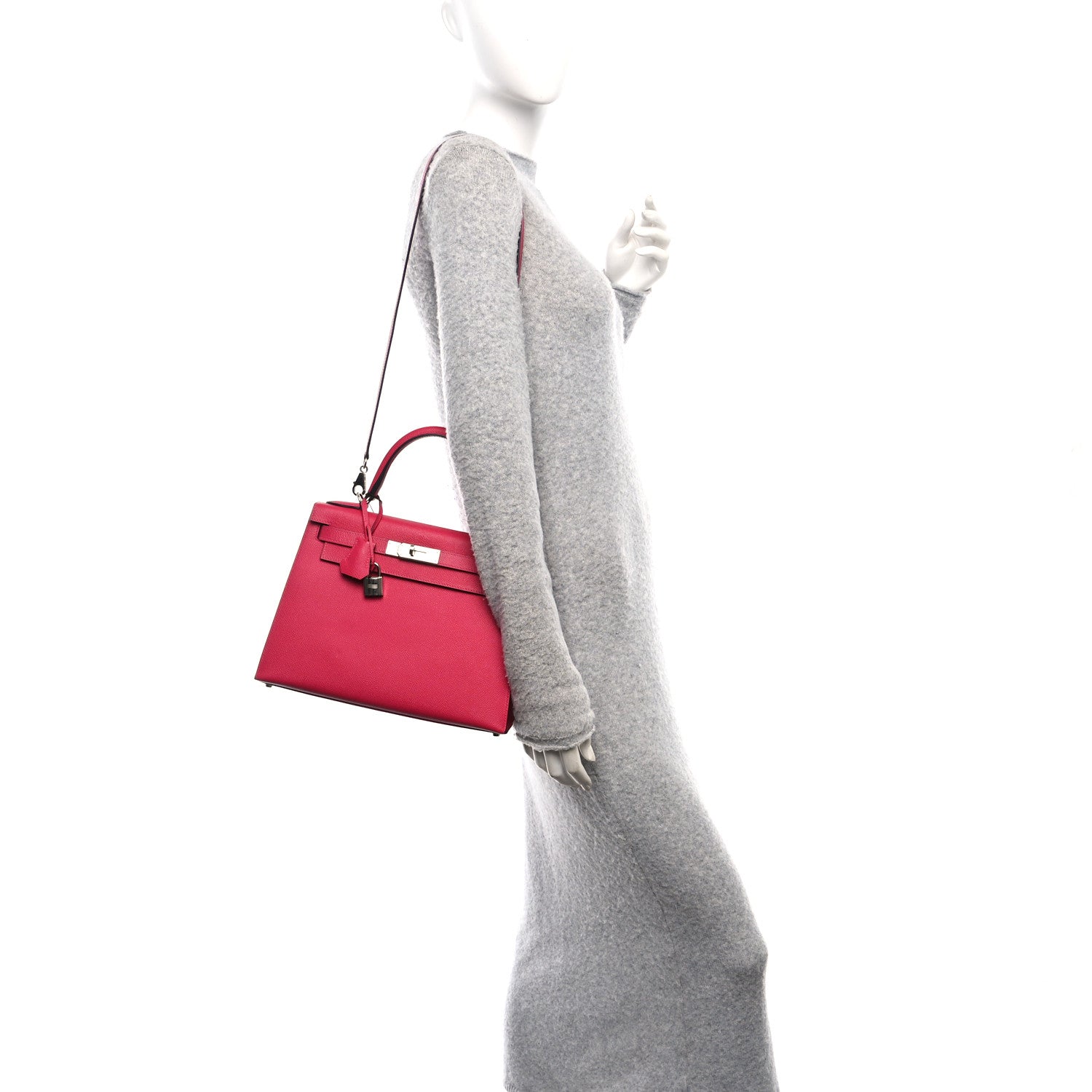 Hermes Epsom Verso Kelly Sellier Framboise Prune Handbag Travel Bag