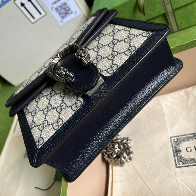 gg Dionysus gg Supreme 7.5in Canvas Beige Blue Mini Bag
