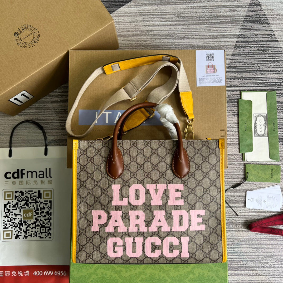 gg Love Parade gg Yellow Tote Bag