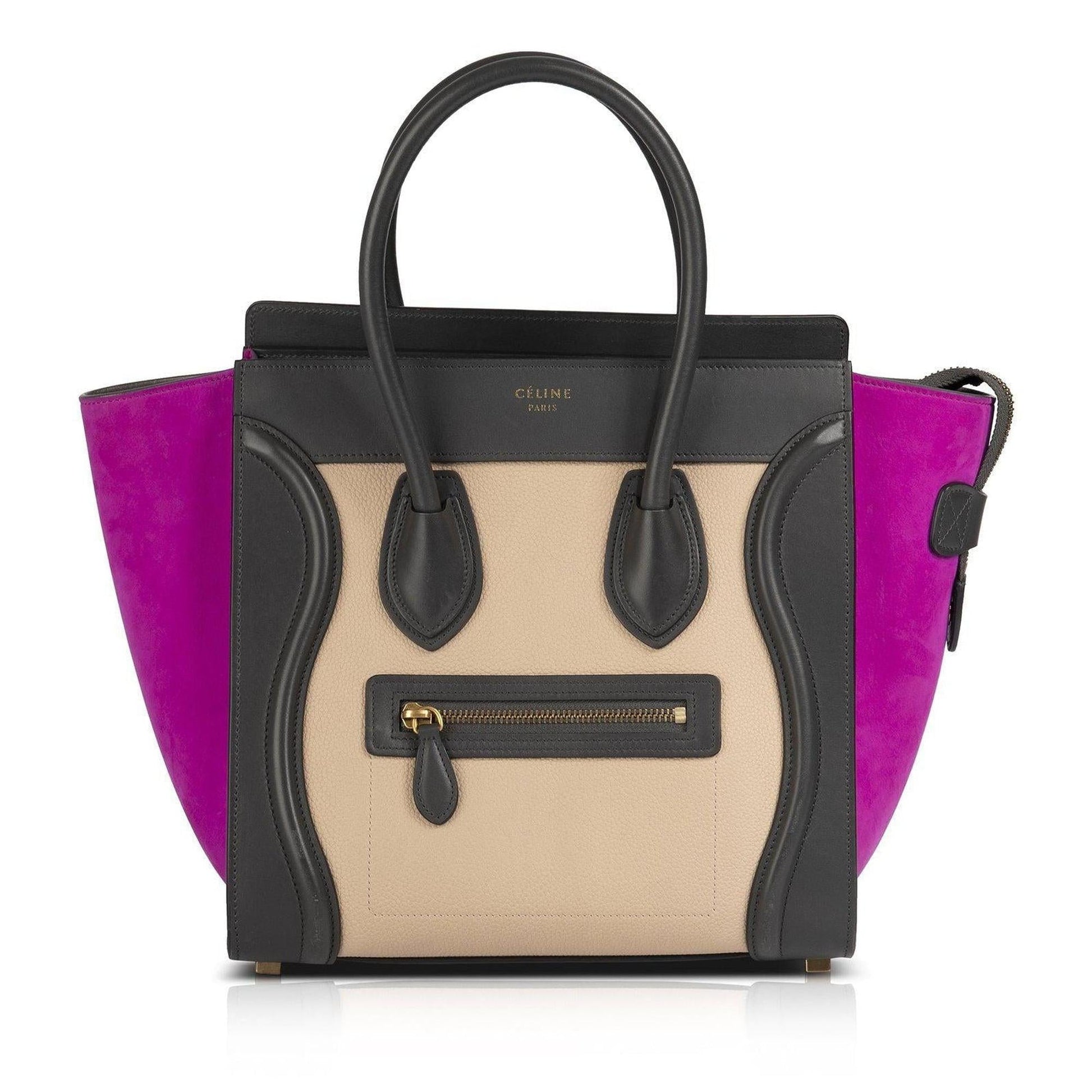 Celine Tricolor Micro Luggage Tote Handbag Tote Bag