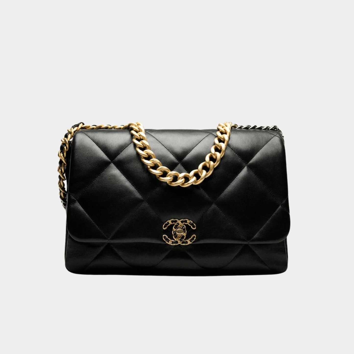 Chanel 19 Maxi Handbag Shiny Lambskin