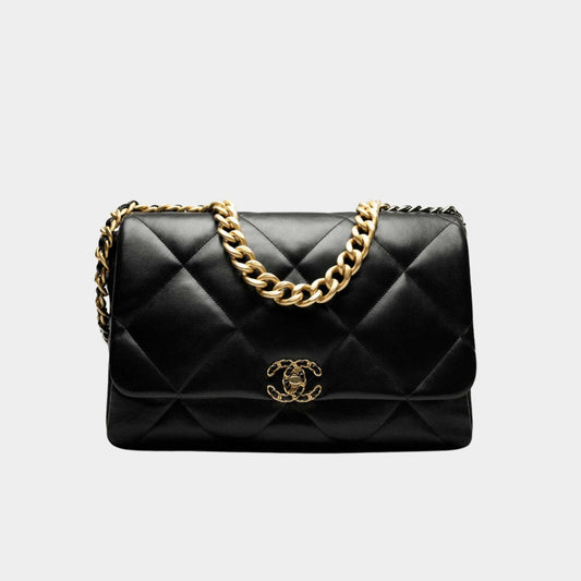 Chanel 19 Maxi Handbag Shiny Lambskin
