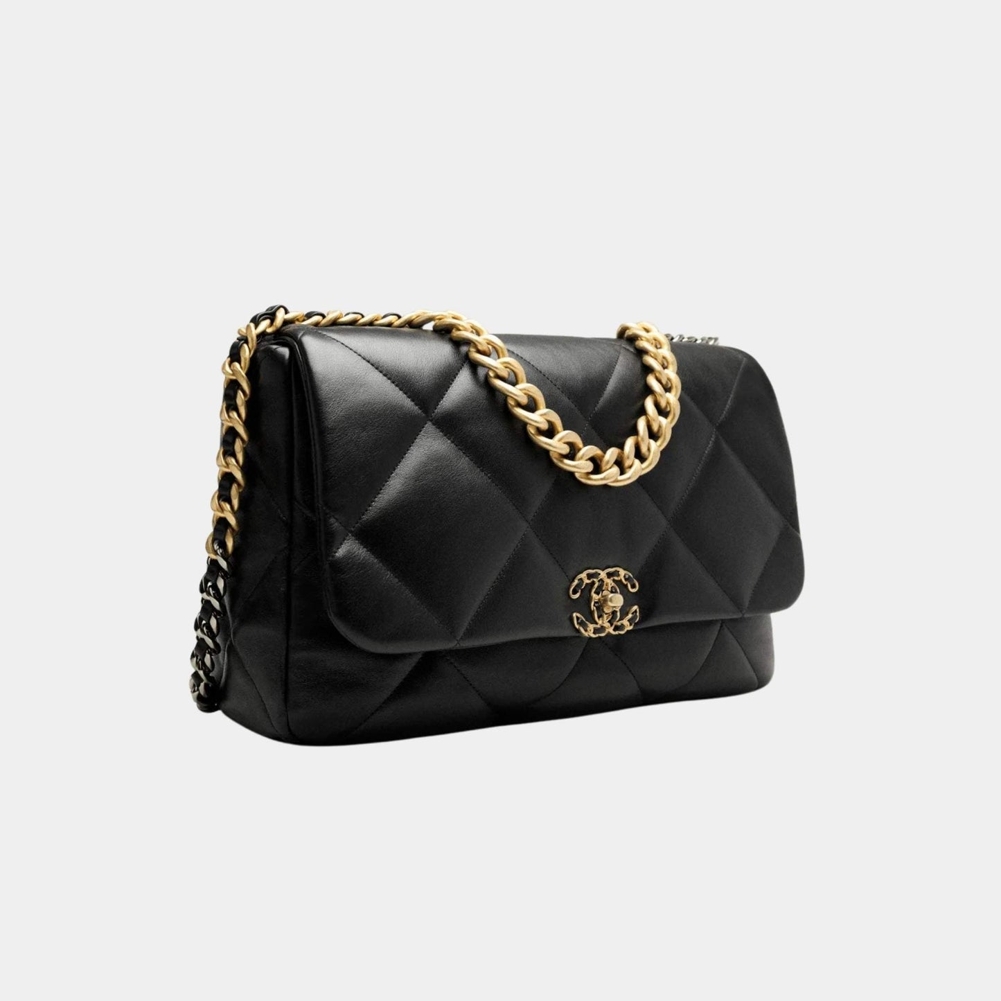Chanel 19 Maxi Handbag Shiny Lambskin