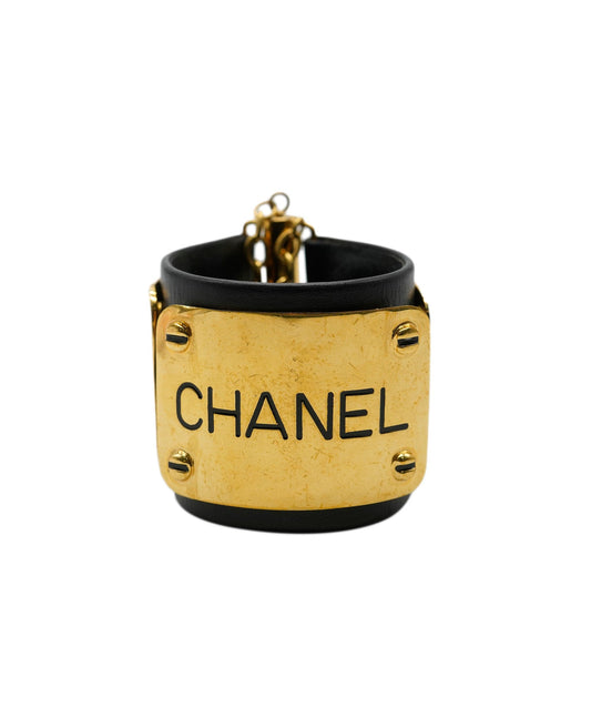 Chanel CC Wide Leather Cuff Bag