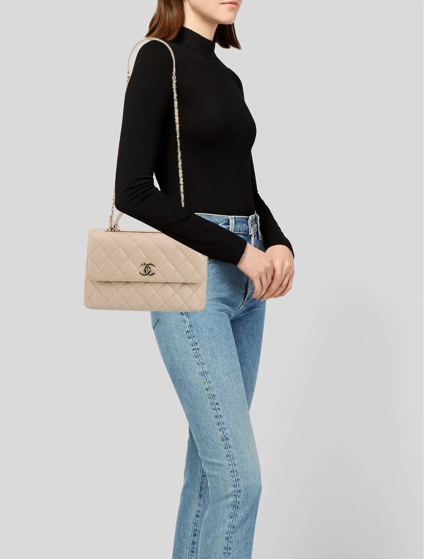 Chanel QUILTED CC FLAP Small Leather Shoulder Bag