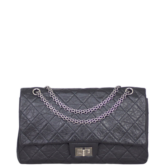 Chanel 2.55 Reissue 227 Double Bag 14 Series Black Flap Handbag