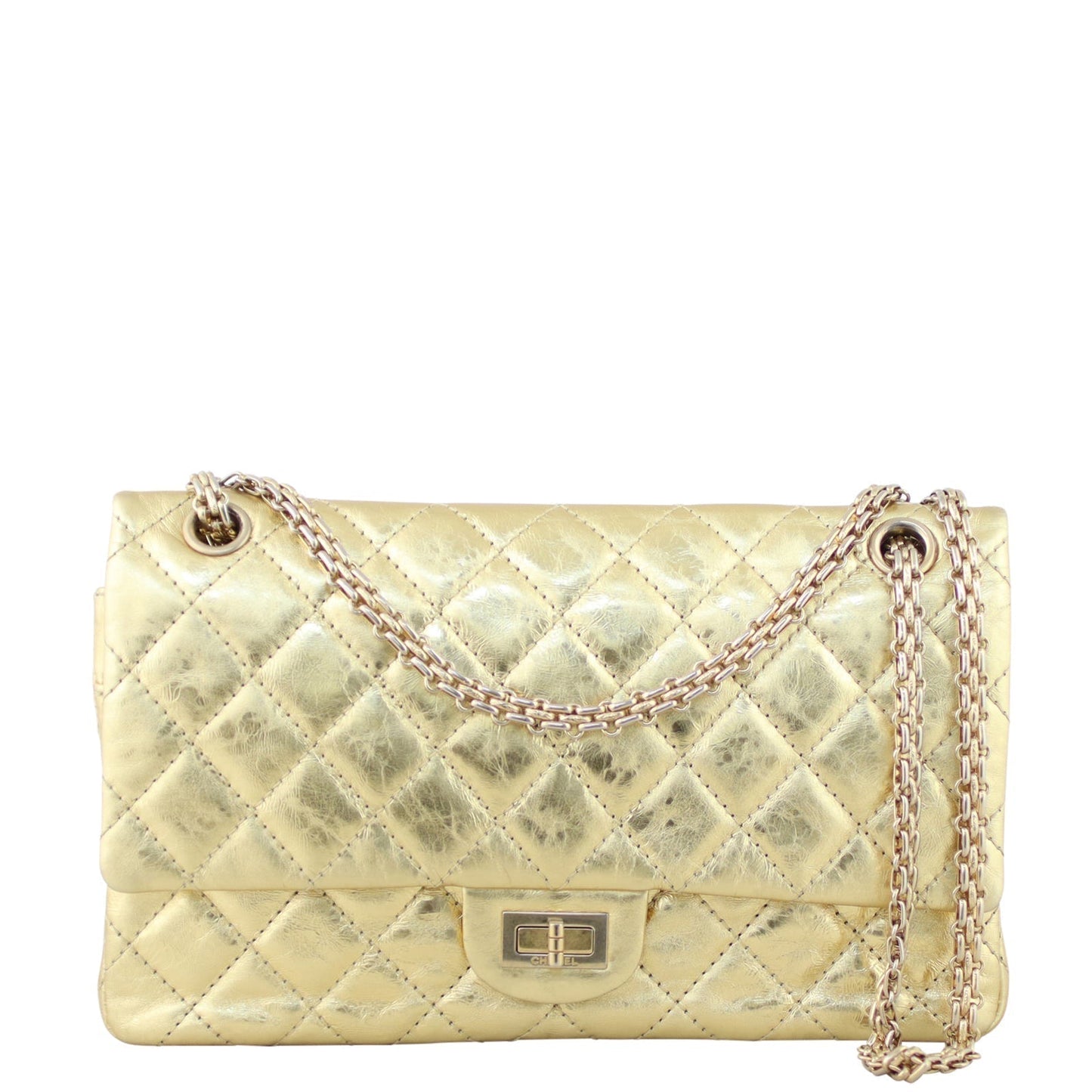 Chanel 2.55 Reissue 226 Double Bag Gold Flap Handbag