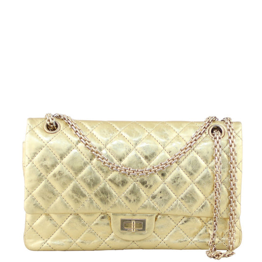 Chanel 2.55 Reissue 226 Double Bag Gold Flap Handbag