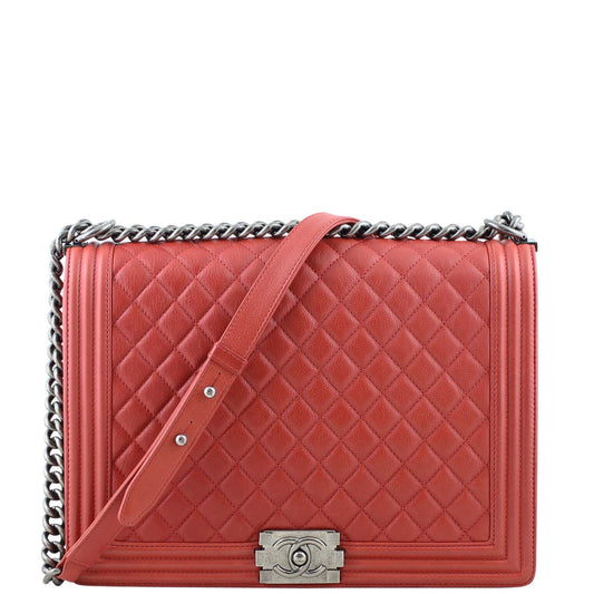 Chanel Boy Handbag Red Large