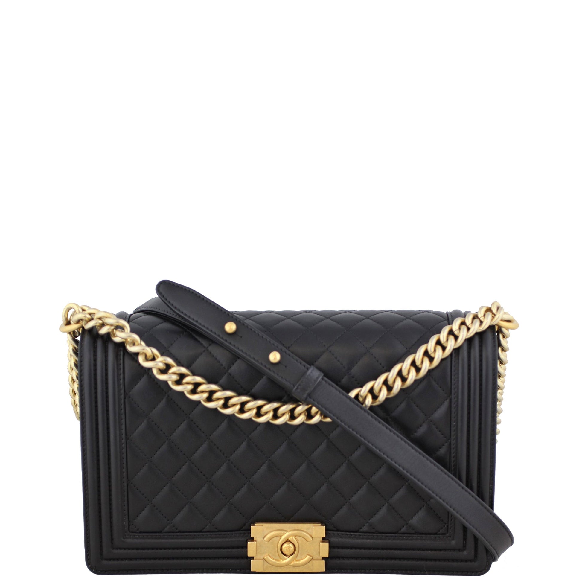 Chanel Boy Bag New Hardware 23 Series Gold Medium Handbag