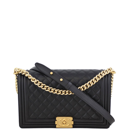 Chanel Boy Bag New Hardware 23 Series Gold Medium Handbag