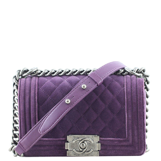Chanel Boy Velvet Handbag Small