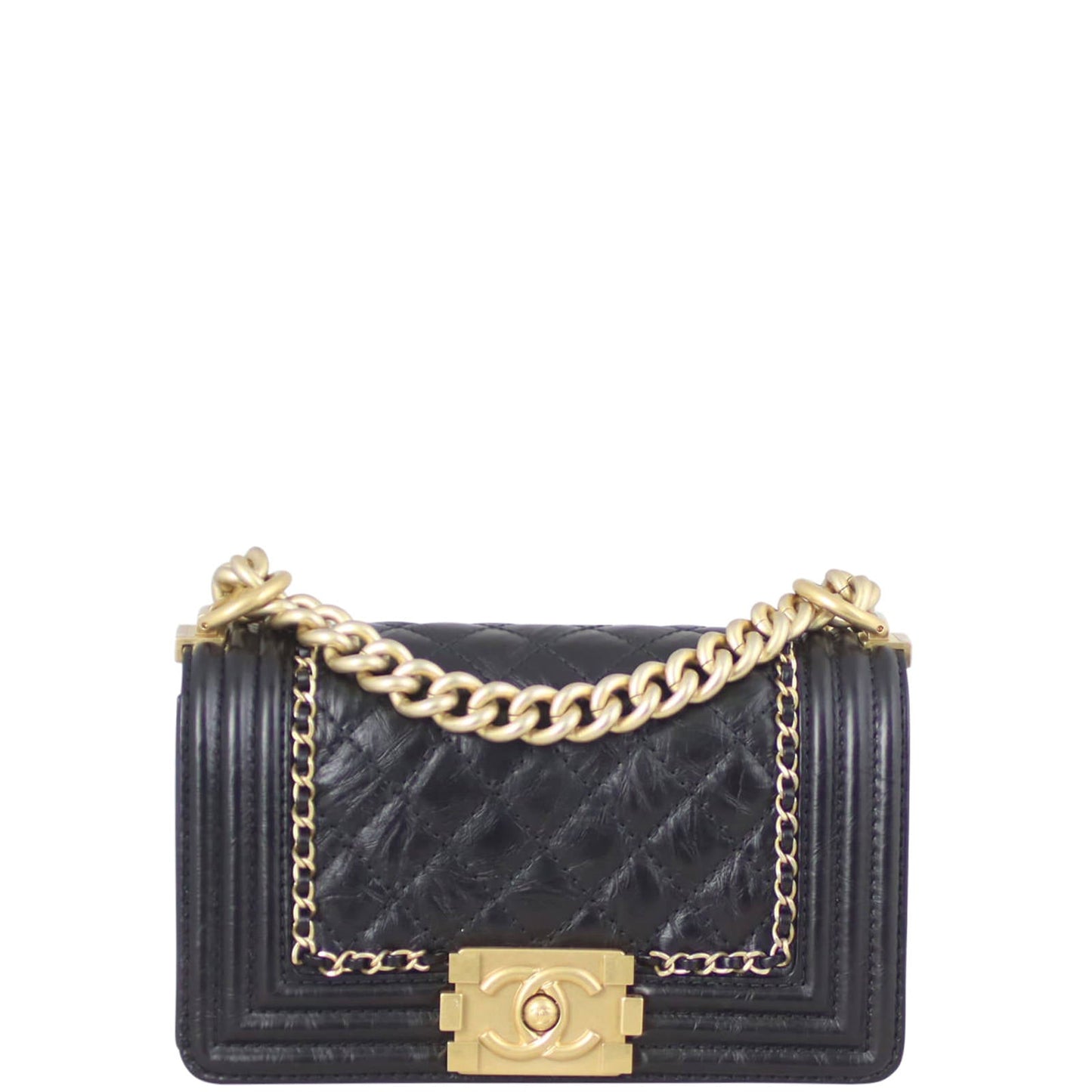 Chanel Boy GHW 23 Series Handbag Black Small