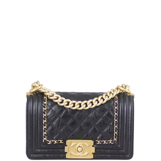 Chanel Boy GHW 23 Series Handbag Black Small