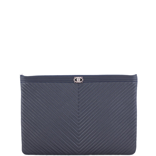 Chanel Boy Chevron O-Case Handbag Large