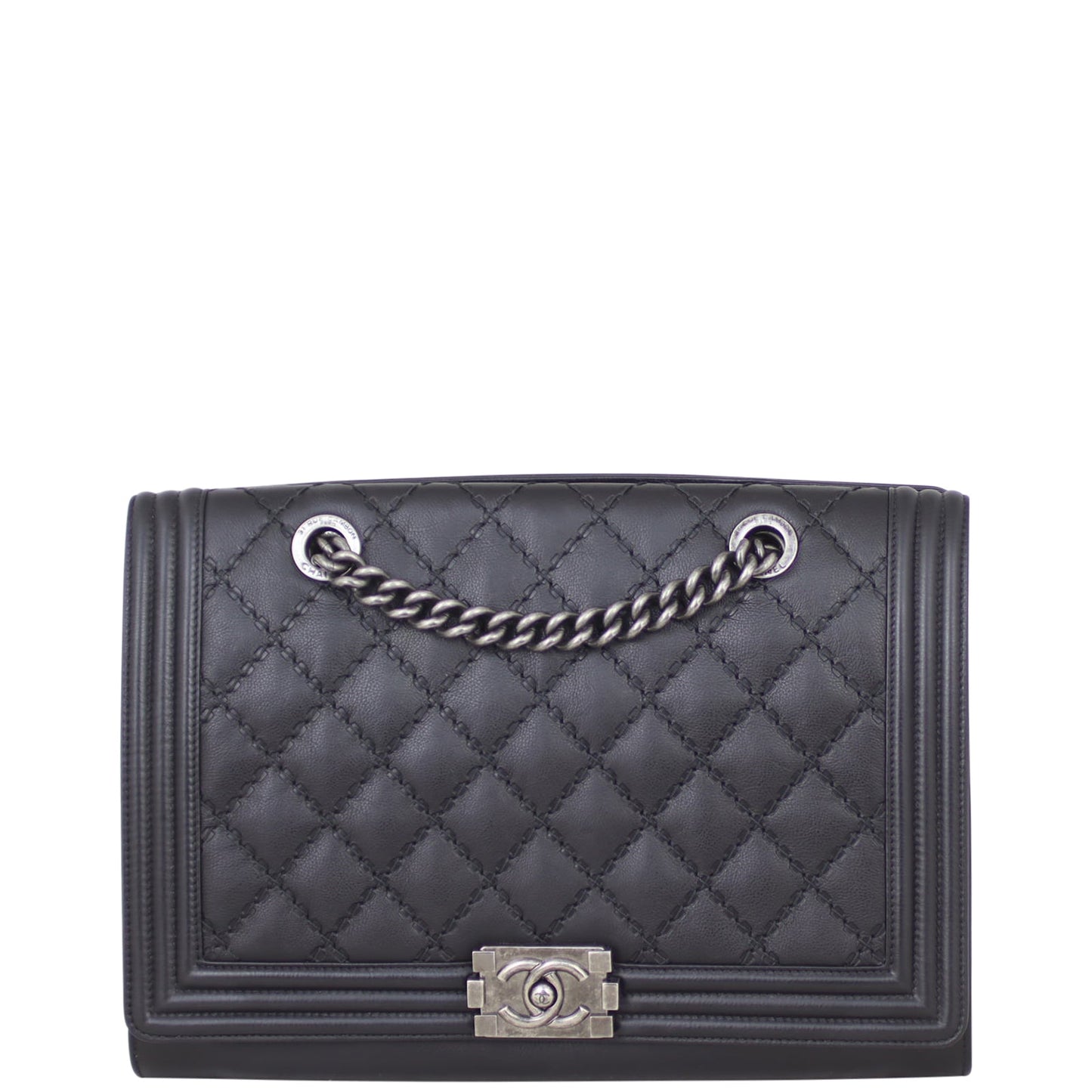 Chanel Boy Double Stitch Shopping Tote Large Tote Bag
