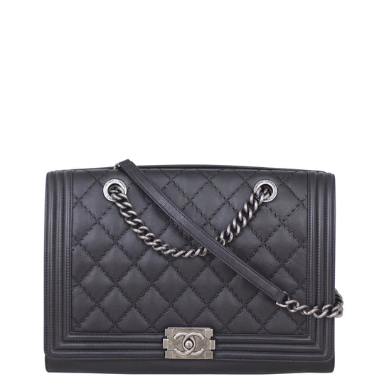 Chanel Boy Double Stitch Shopping Tote Large Tote Bag
