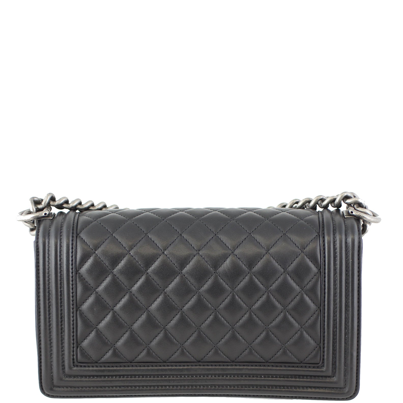 Chanel Boy Bag Old Lambskin 21 Series Black Medium Handbag