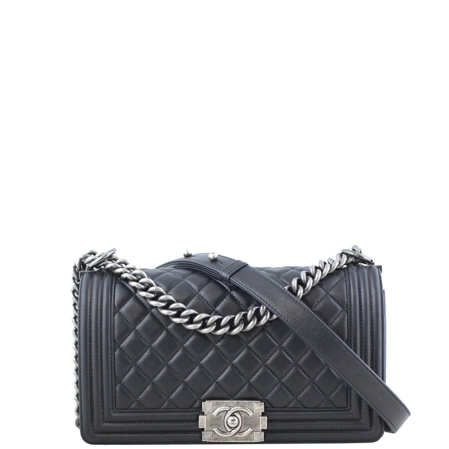 Chanel Boy Bag Old 19 Series Black Medium Handbag