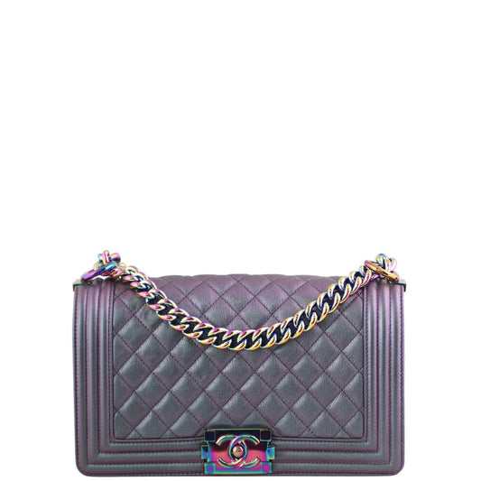 Chanel Boy Old Iridescent Handbag Medium