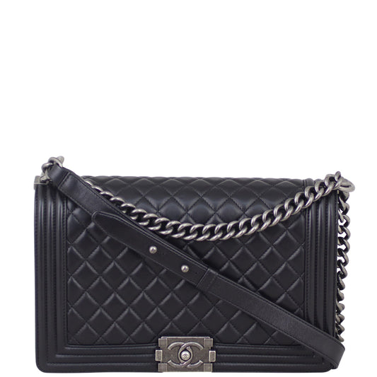 Chanel Boy New Lambskin 23 Series Handbag Black Medium