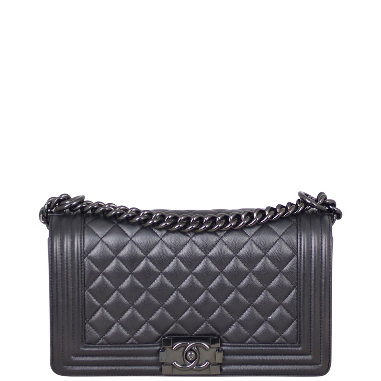 Chanel Boy Old Hardware Handbag Black Medium
