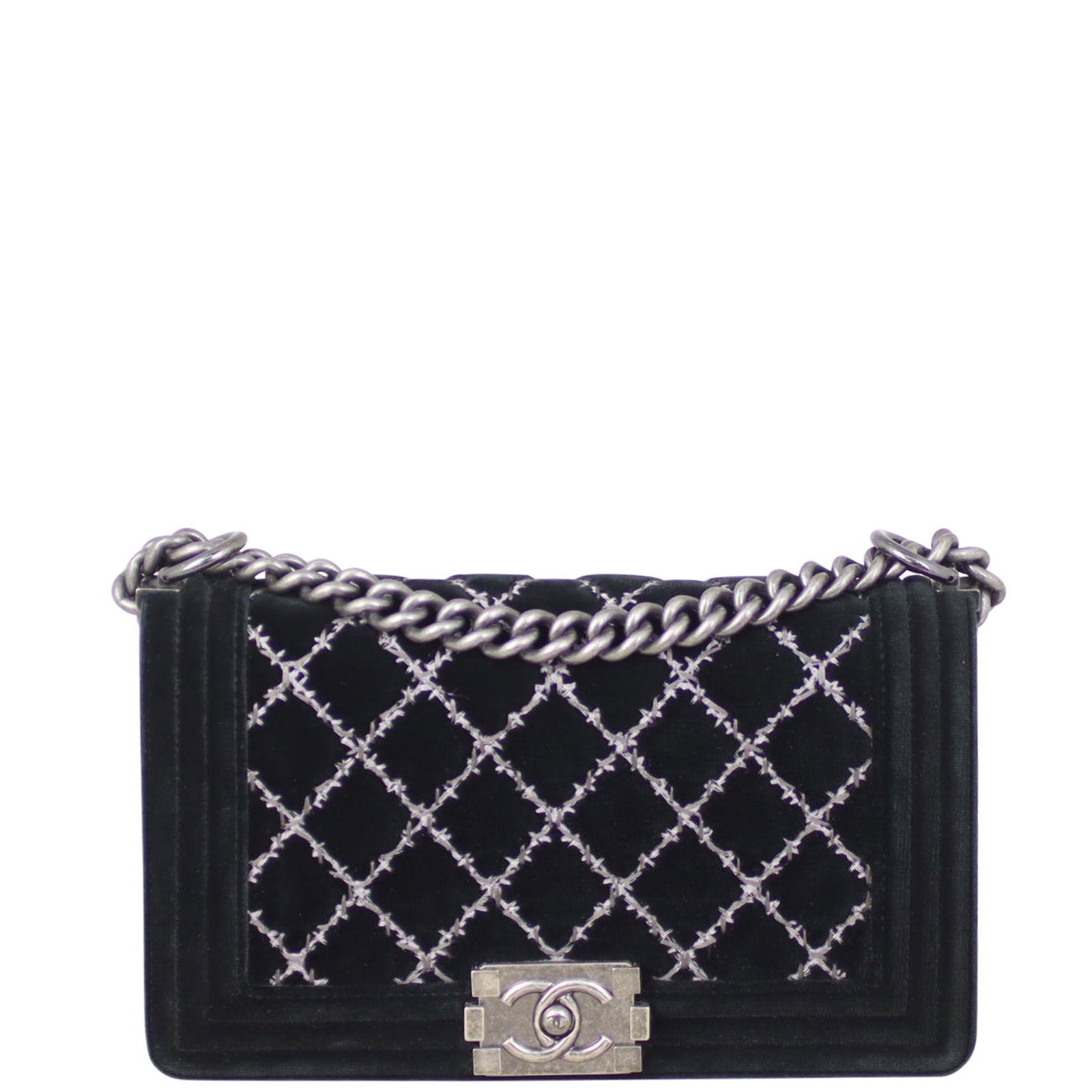 Chanel Boy Old Velvet Handbag Medium