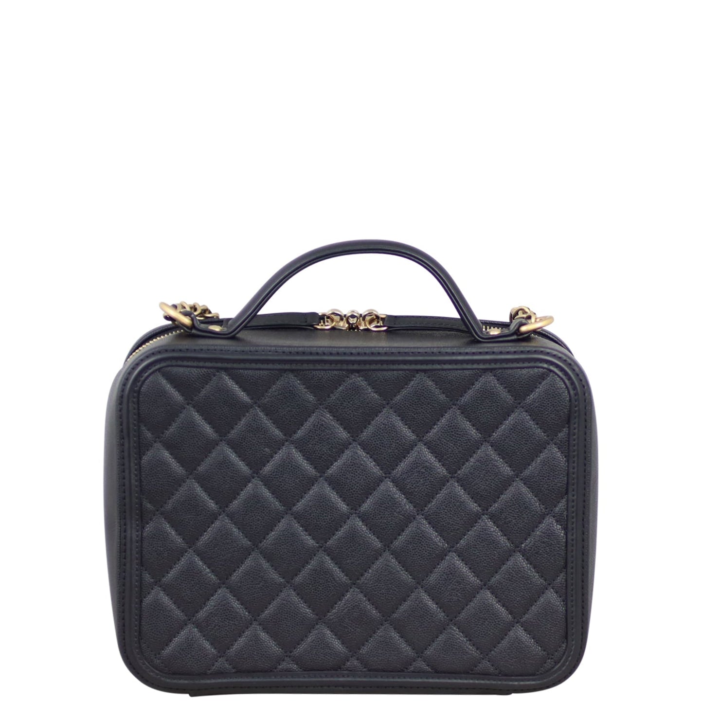 Chanel CC Filigree Vanity Case Handbag Large