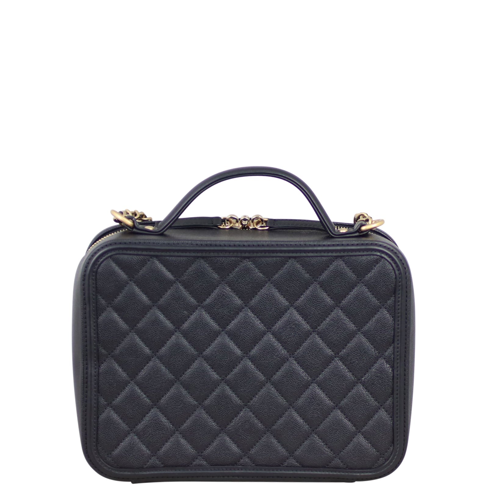 Chanel CC Filigree Vanity Case Handbag Large