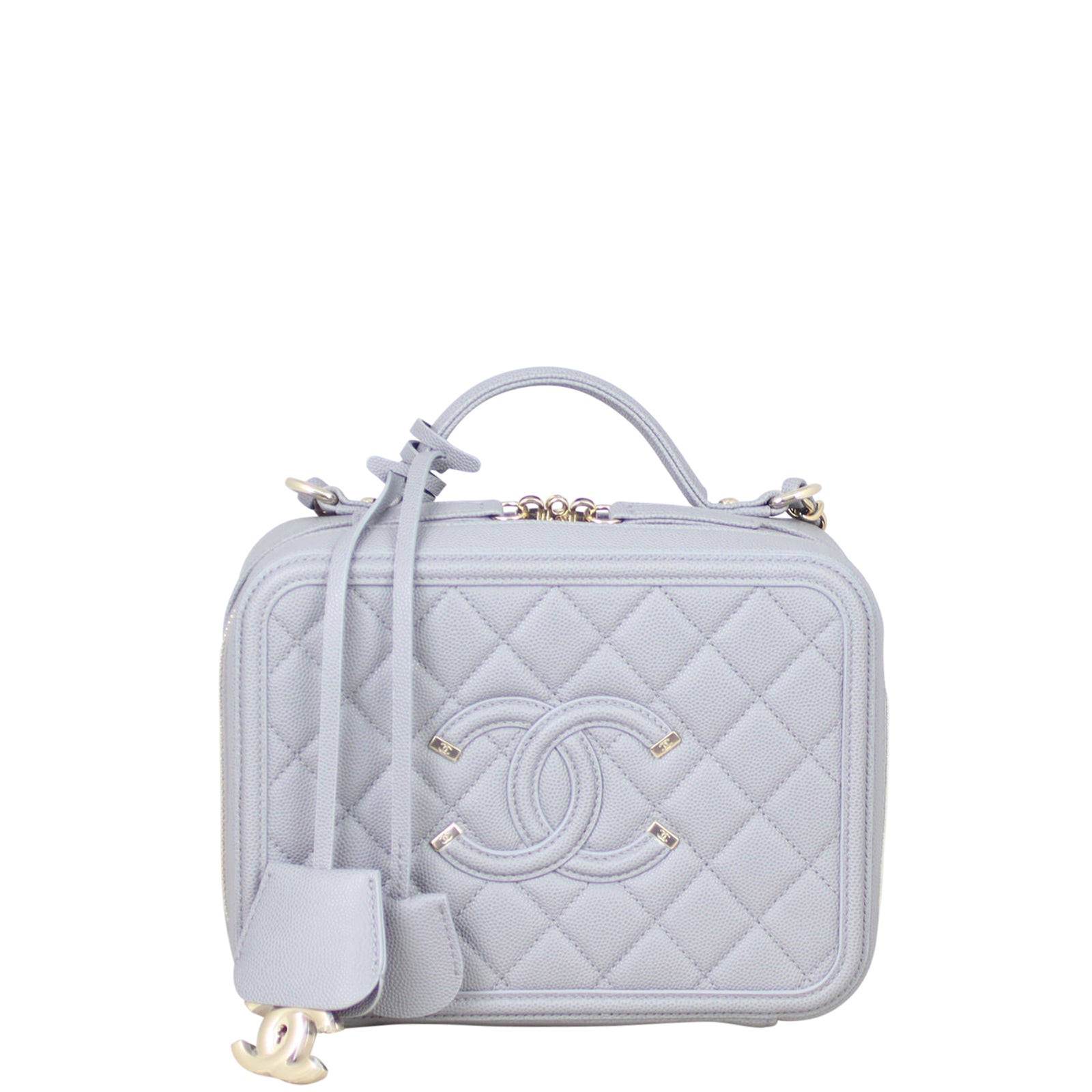 Chanel CC Filigree Vanity Case Handbag Medium
