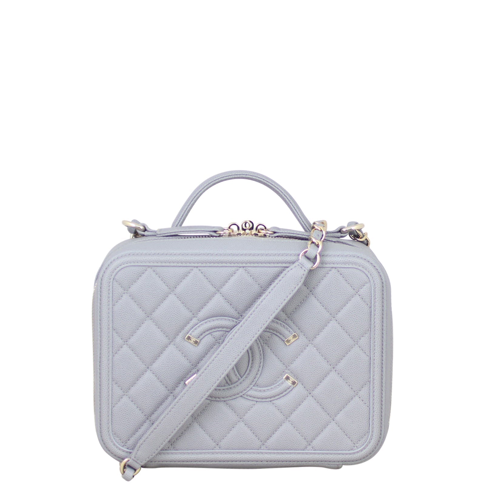 Chanel CC Filigree Vanity Case Handbag Medium