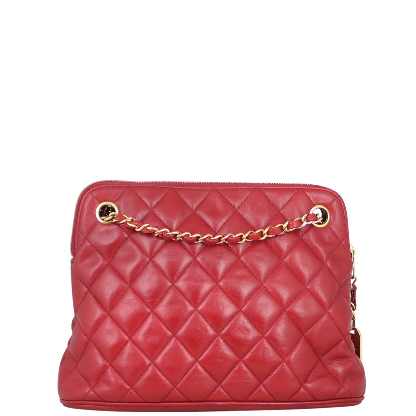 Chanel CC Tote Bag Deep Quilted Red