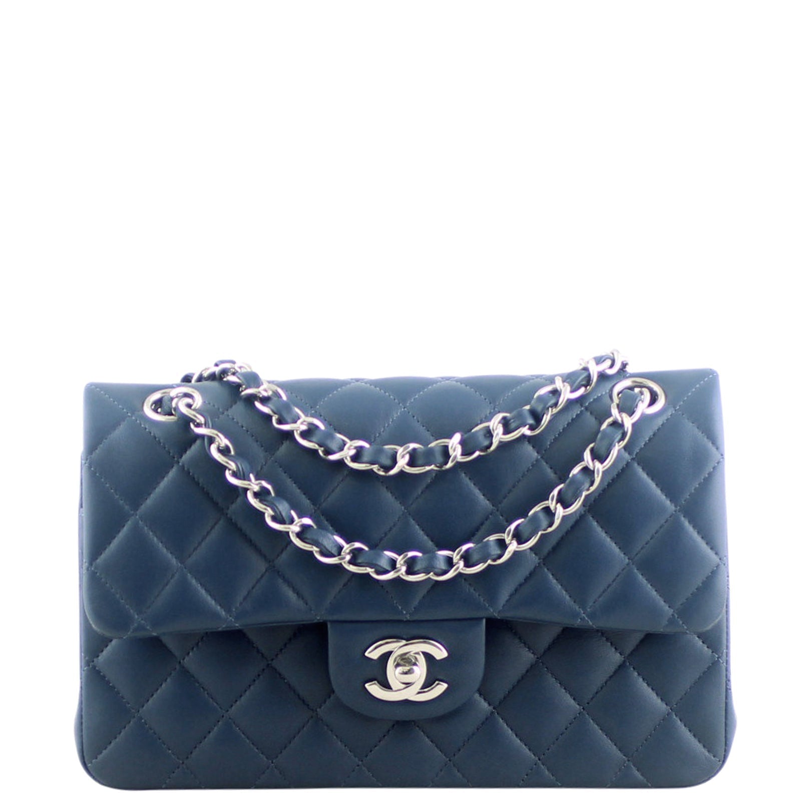 Chanel Classic Double 25 Series Handbag Blue Small